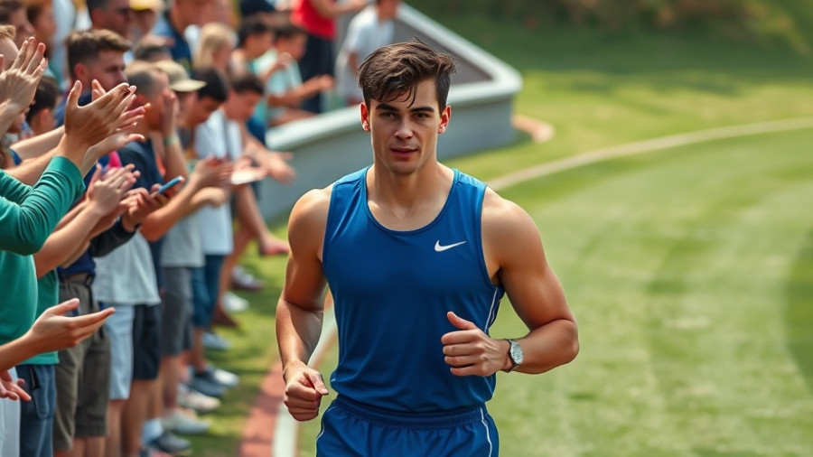 Young athlete greets crowd at track event, 2025 High School Boys Absolute Top 25 Lists.