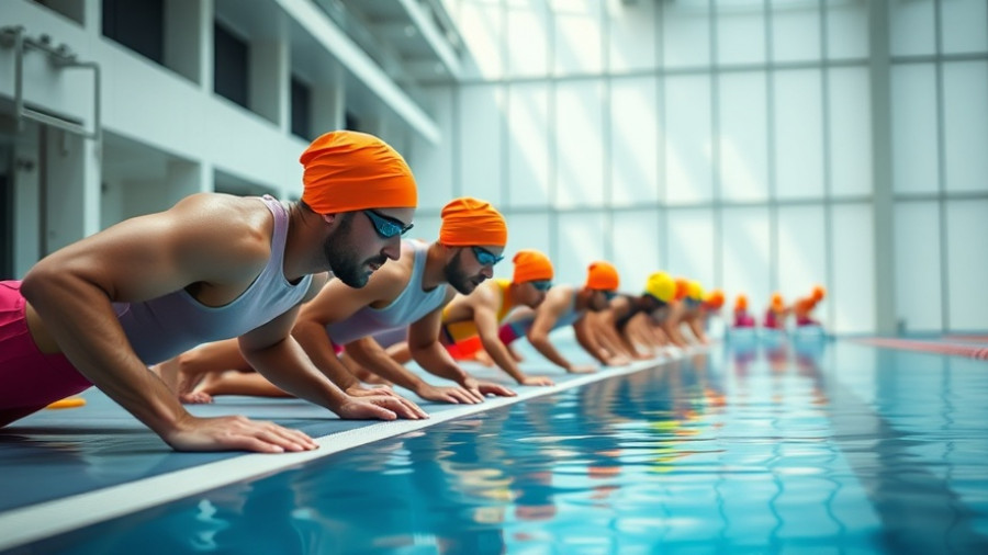 Athletes exercising by the pool at 2026 MySwimPro Retreats.
