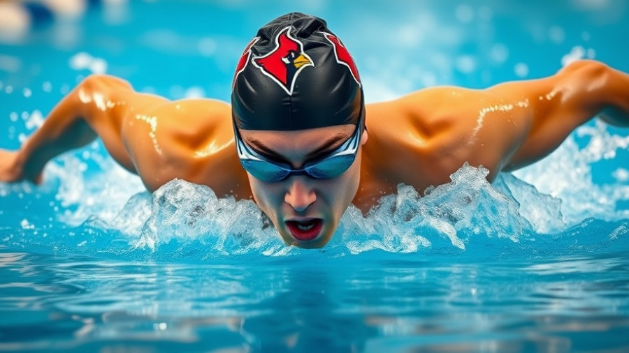 Competitive swimmer in a pool during a Louisville event.