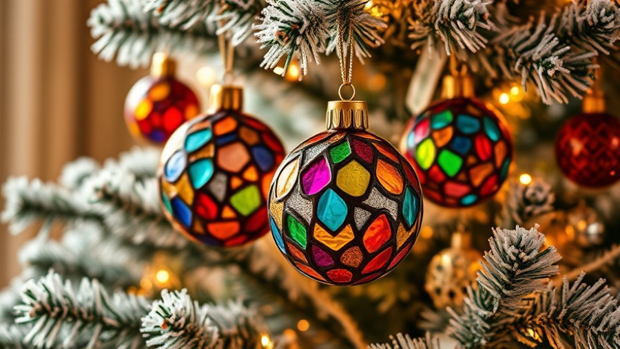 Beautiful Christmas tree with stained glass ornaments for stress-free holiday tips.