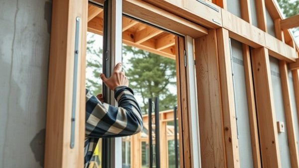 Worker performing window replacement in Charlotte.