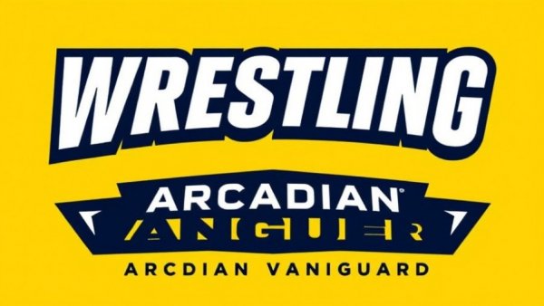Bold Wrestling News and Arcadian Vanguard logo on yellow backdrop.