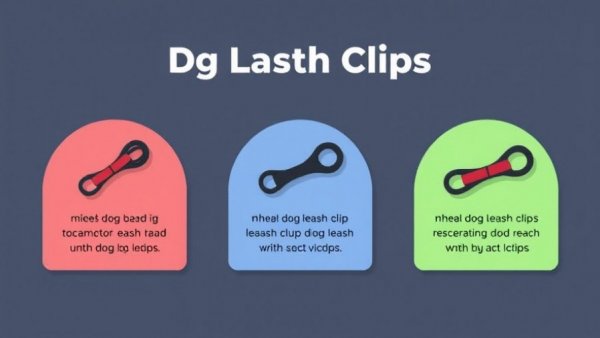 Graphic on dog leash safety clip types with descriptions