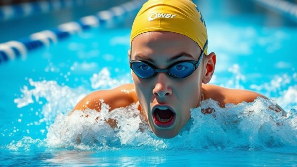 ACC Swimming Weekly Honors: Competitive swimmer practicing freestyle stroke.