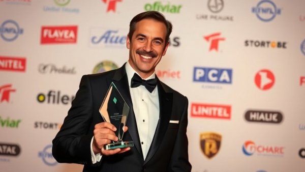 Dave McNulty receiving Lifetime Achievement Award, smiling.