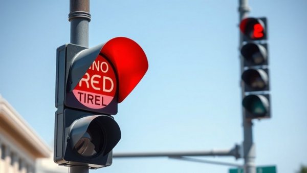 Traffic signal showing 'NO TURN ON RED' sign reflects red light laws in the United States.