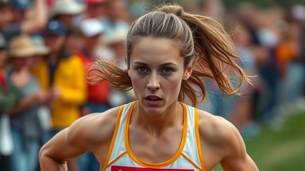 Jane Heding NCAA Cross Country dominance in action, intense race.