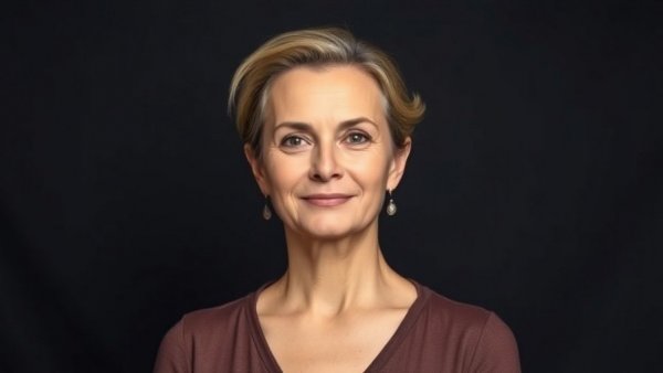 Middle-aged woman discussing retiring in Portugal.