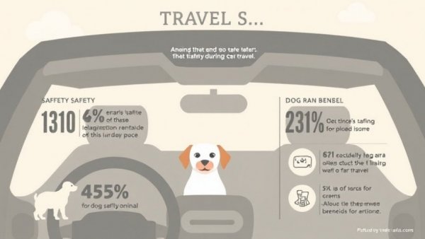 Infographic on dog safety during car travel with key statistics.