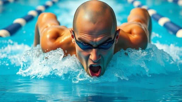 Swimmer competing at Chinese National Games 400 IM event in pool.