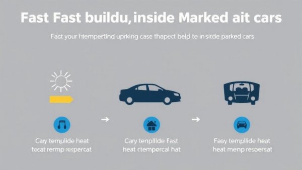 Car temperature dog safety graphic showing heat buildup in parked cars.