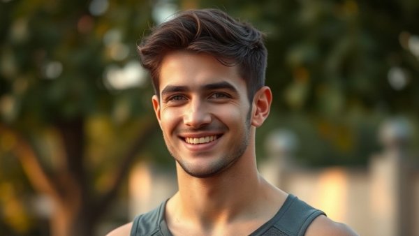 Young athlete outdoors, Guess the Imposter game, evening setting.