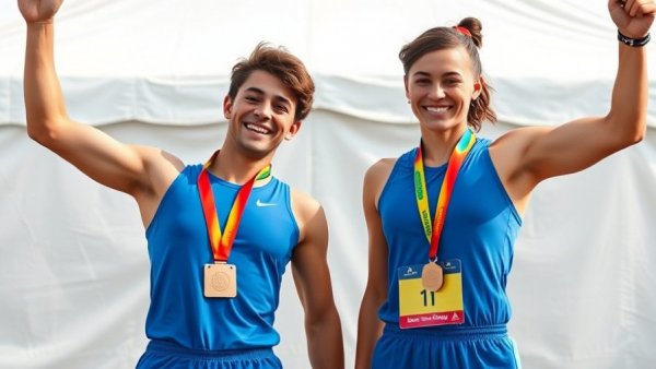 USATF Junior Olympic Mixed 4x100m Champs celebrating with medals.