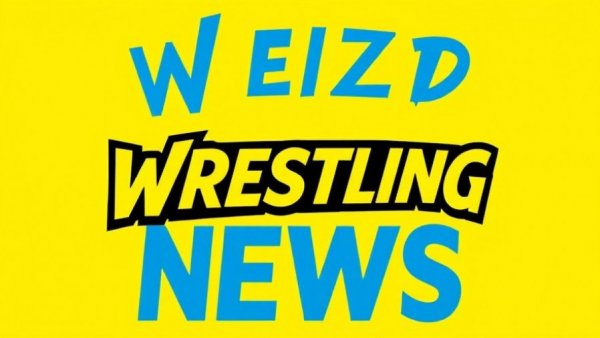 Bold wrestling news logo on yellow background, AEW Dynamite Ratings Surge.