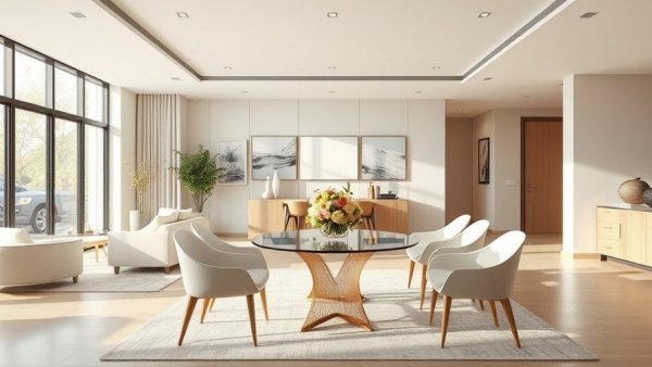 Contemporary 2026 living room dining room combo decor ideas, minimalist style.
