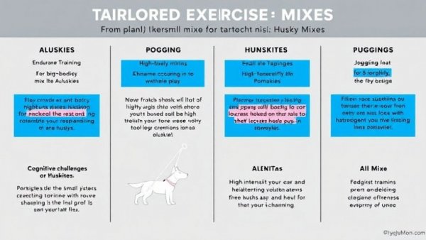 Exercise plans for husky mixes infographic detailing activities.