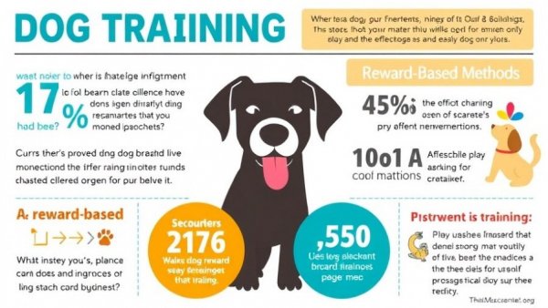 Dog training articles infographic with key statistics.