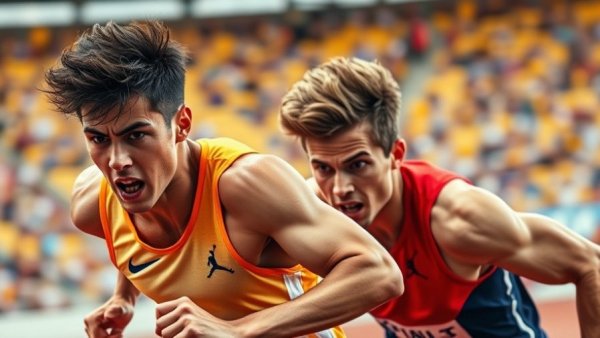 Noah Lyles and Bryan Lavell race intensively in 200M event. 