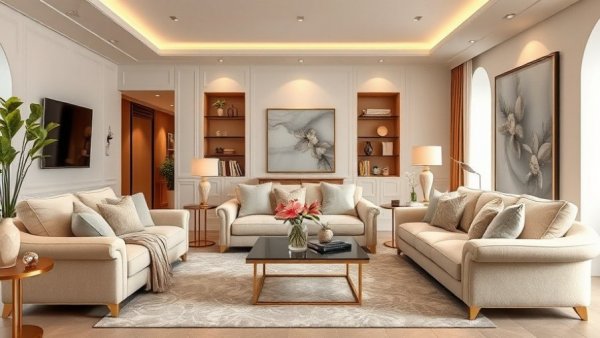 Elegant modern living room with chic home decor ideas.