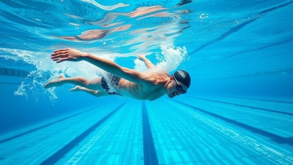 Professional swimmer training at 1:05/100m pace underwater.