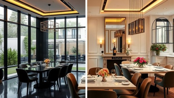 Luxurious dining rooms displaying 2026 design trends.