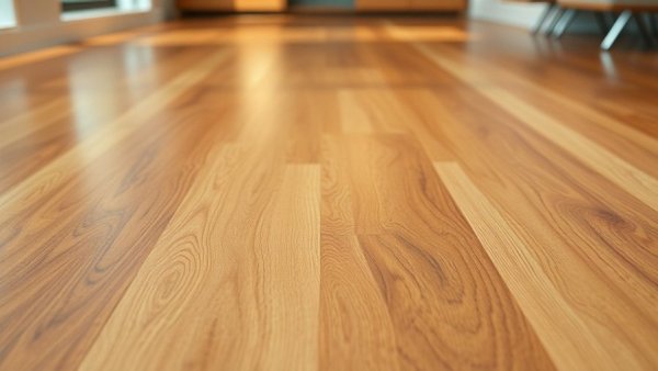 Polished engineered hardwood floor with natural grain patterns.