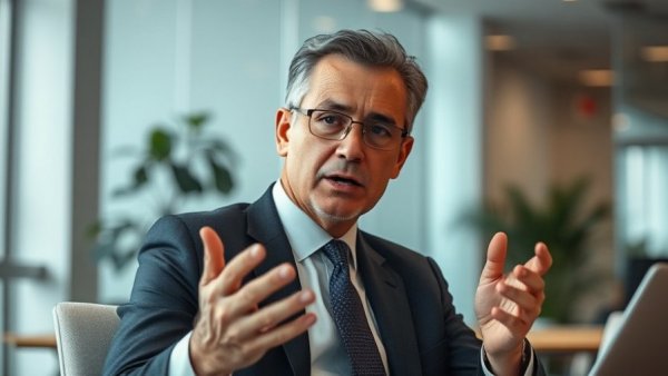 Middle-aged man discussing healthcare for retirees living abroad in office.