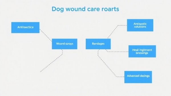 Diagram of dog wound care products categories with descriptions.