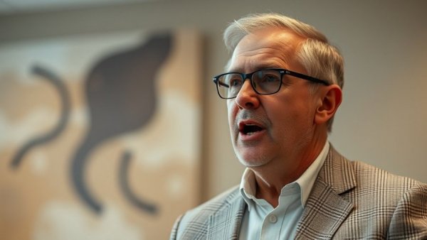 Middle-aged man discussing America First Politics Impact indoors.