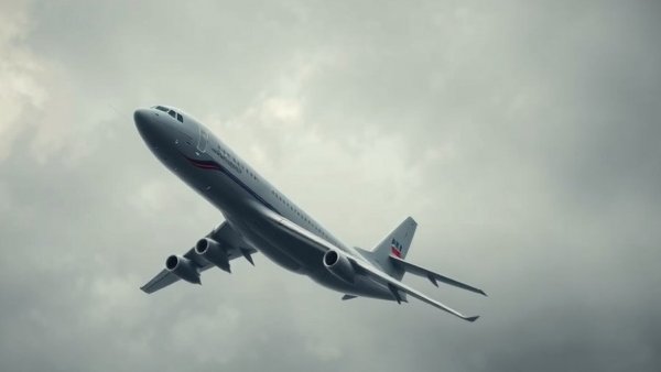 Russian military plane in flight against cloudy sky, transport aircraft
