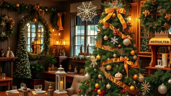 Beautiful Christmas decorating ideas with elegant ornaments and festive elements.