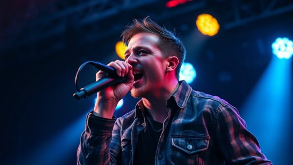 Saint Levant performing live in Qatar, engaging stage presence.