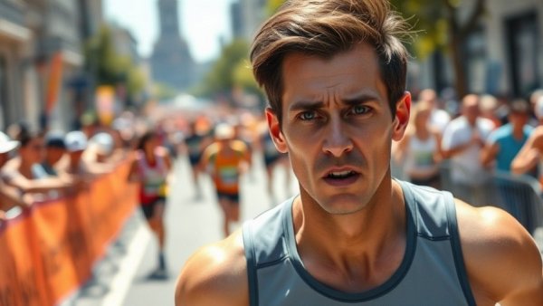 John Kipkosgei exhibiting determination during Valencia Marathon race strategy.