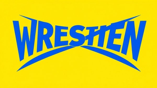 Bold wrestling logo on bright yellow background for upcoming events in wrestling 2026.