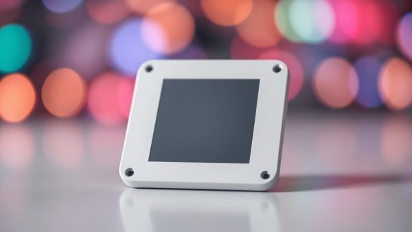 Sleek white Everything Presence Pro Sensor with bokeh lights.