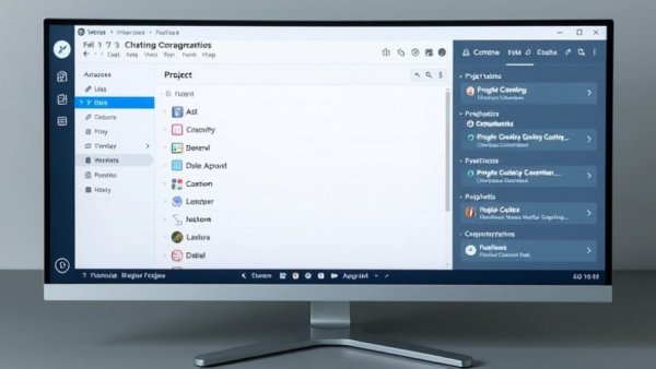 Enhanced user interface of project management software displaying organized folders.