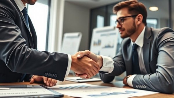 Project controls in contract management workshop visual with handshake and graphs.