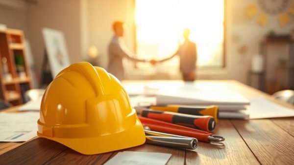 Construction meeting with handshake indicating delay notice.