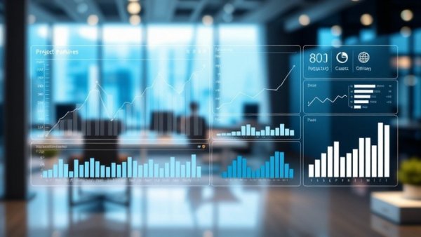 Futuristic software interface symbolizing Primavera P6 Version 20.12 Features.