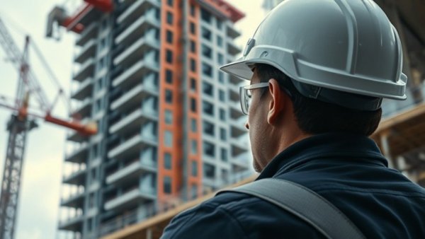 Construction worker at New York Semiconductor Project site.