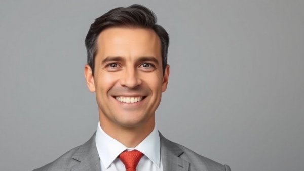 Friendly professional man smiling, posed for a portrait, neutral background.