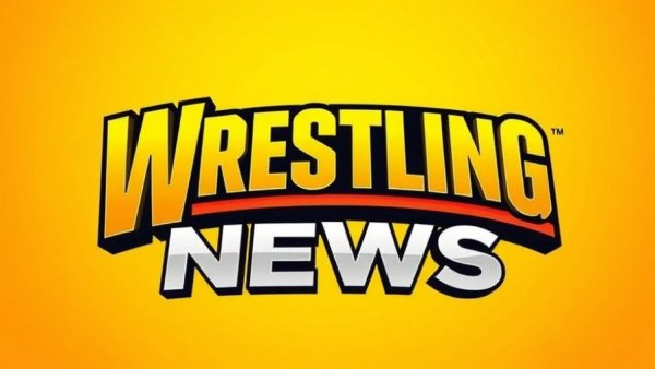 Bold wrestling news logo on yellow background, Wrestling News December 15, 2025.