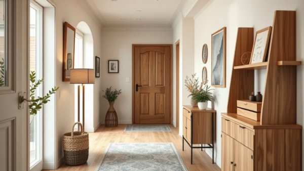 Small-space apartment design tips for an organized entryway.