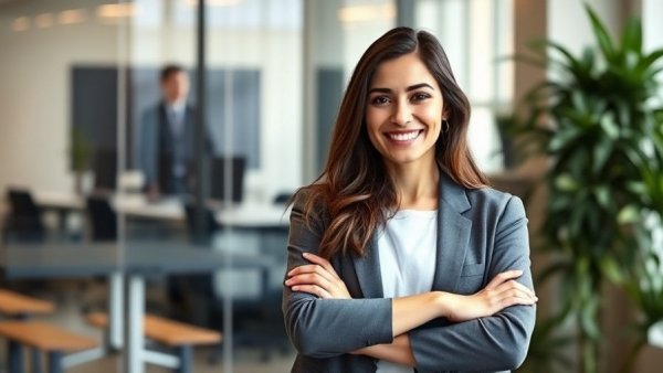 Confident young woman in office, Finding Purpose in Professional Growth through Volunteering.