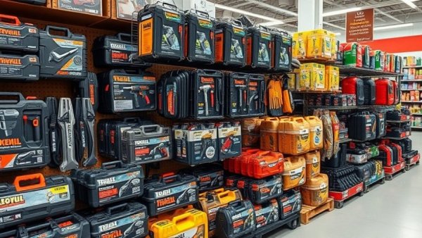 Affordable DIY toolkits on display in a store aisle in Asheville, NC.
