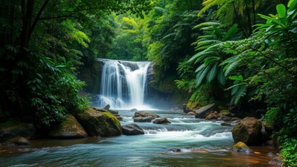 Explore Northern Laos in 9 Days: Scenic waterfall tour image.