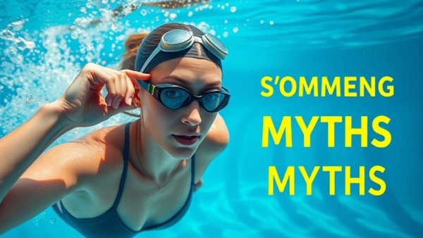 Female swimmer underwater addressing common swimming myths.