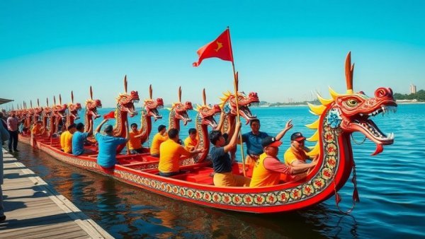Dragon Boat Tournament 2025 participants gathering at the dock.