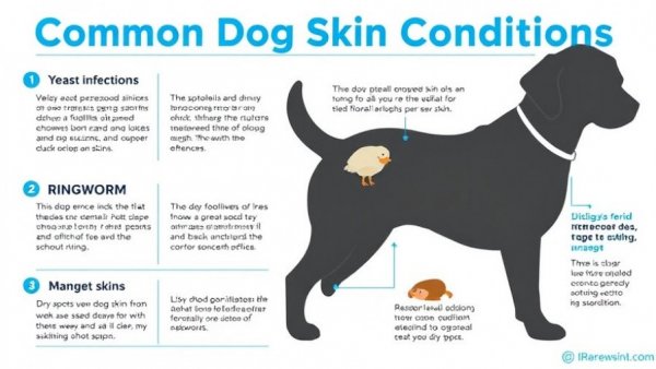Informative infographic on dog skin conditions for best dog skin care products.