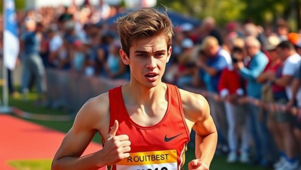 Jackson Spencer cross country race finish line moment.